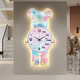 Creative Wall Clock Cartoon Fashion Wall Clocks Living Room Silent Art Clock Simple Modern Watch Wall Reloj Home Decoration Bear